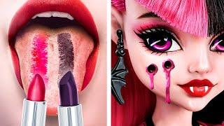 From Nerd To Beauty Draculaura In Monster High / How To Become Vampire!