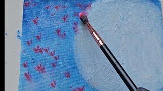 Easy and Fast Acrylic Painting: Creating a Beautiful moon Scene