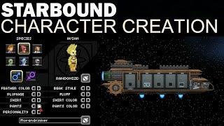 Starbound - Full Character Creation (All Species, Personalities, Ships & More!)