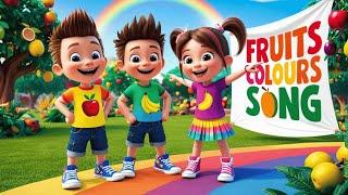 Fruits Colours Song:Nursery Rhymes|| Learn Colours with Fun and Yummy Fruits