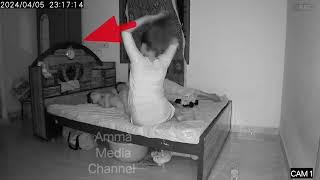 A real ghost appeared in the sleeping room and scared the people there cctv camera footage #viral