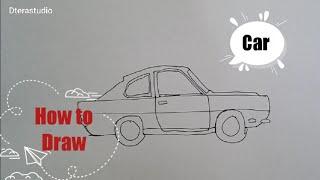 How to draw CAR ,cara mudah menggambar mobil untuk anak2