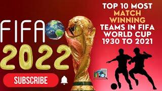 Top 10 Most Match Winning Team in FIFA World Cup 1930 to 2021 | WatchStats Data