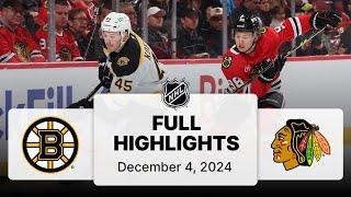 NHL Highlights | Bruins vs. Blackhawks | December 04, 2024