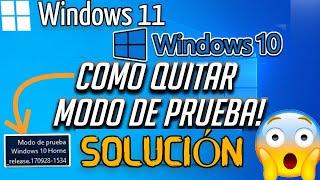 COMO QUITAR MODO DE PRUEBA EN WINDOWS 10 Y 11 |SOLUCIÓN 2022|