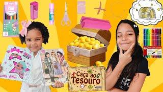 CAÇA AO TESOURO/ MATERIAL ESCOLAR - CLARINHA E MANU