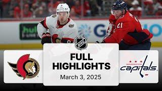 NHL Highlights | Senators vs. Capitals | March 03, 2025