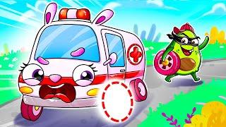 Ambulance Lost Wheel  Wheels On the Ambulance Song | YUM YUM - Funny Kids Songs