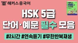 [HSK] 시험 전 꼭! 외워야 할 HSK5급 최빈출 중국어단어·예문 2시간 반복재생 1-2zipㅣHSK단어 중국어공부