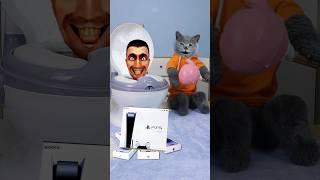 Can U Help Oscar With The TVMan Skibidi Toilet Challenge? #funnycat #funnymemes #trending