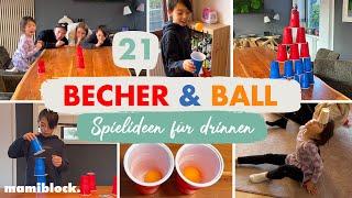 21 easy game ideas ONLY with CUP & BALL  + instructions⬇️ | mamiblock