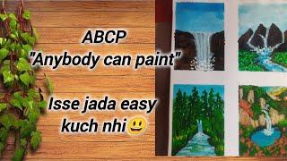 4 easy waterfall painting ideas for beginners/tutorial/step by step/ with minimum colors.