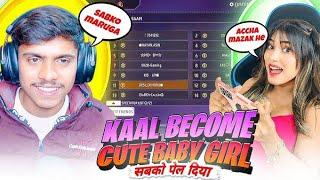 CUTE V BADGE GRIL STREAMER VS KAAL YT ON CS RANKED 1 VS 4  GARENA FREE FIRE