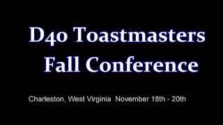 Toastmasters D40 Fall Conference 2016 Wake up