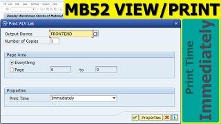 MB52 Select Layout, View and Print in SAP | CSI Postage Stamps and stationary Print