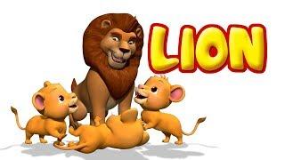 The Lion | Animal Rhymes & Songs for Kids | Infobells