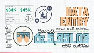 Data Entry Jobs [Copy & Paste, Typing] $17.5/Hour | ගෙදර ඉදම් Online වැඩ කරන්න | Work at Home Jobs