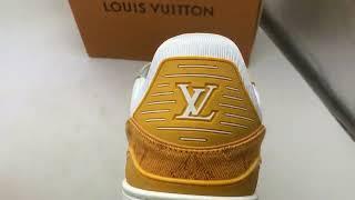 LV Trainer Yellow Monogram Denim White Sneaker