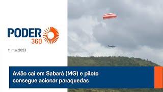 Avião cai em Sabará (MG) e piloto consegue acionar paraquedas