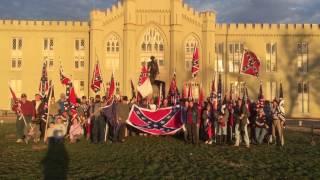 Va Flaggers Singing Dixie at Jackson Monument at VMI