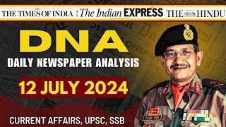 Daily Newspaper Analysis | 12 July 2024 | Current Affairs For Defence Aspirants | SSB #upsc #cds