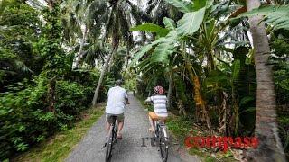 Cycling around Cocohut homestay Ben Tre , Mekong Delta Vietnam