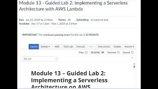 Module 13 - Guided Lab 2: Implementing a Serverless Architecture with AWS Lambda | AWS SAA LAB | ALX