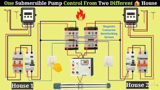 Submersible pump control from two house