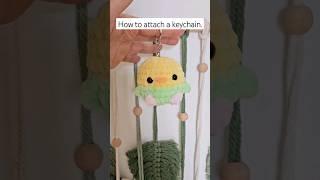 how to attach keychain on amigurumi️ #crochet #amigurumi #amigurumitutorial #crochettutorial