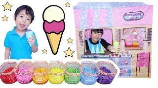 レインボーつぶつぶスライムアイスクリーム屋さん！Rainbow slime ice cream