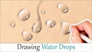 HOW TO DRAW REALISTIC WATER DROPS! Easy Step By Step Drawing Tutorial For Beginners