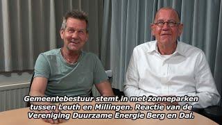 Jan Wassink en Geert Dollevoet reageren op gemeenteraadsbesluit over zonneparken