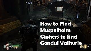 God of War 4 2018 How to Find the Muspelheim Ciphers to find Gondul Valkyrie Part 2