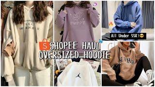 SHOPEE HAUL HOODIE OVERSIZED MURAH & KOREAN LOOK | GEMES BANGETT!