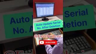 Auto Update Serial No. After Deletion #excelwalesir #exceltricks #ytshorts #exceltraining #tips