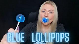 ASMR BLUE LOLLIPOPS EATING SOUNDS