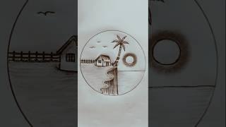 Easy Scenery Drawing #shorts