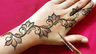 Easy stylish back hand mehndi design | simple arabic mehndi design | Mehndi design | mehndi |Mehandi