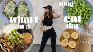 *HIGH PROTEIN* WHAT I EAT IN A DAY as a nutritionist / 100g protein /whole food plant based /