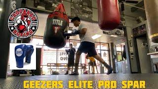 HEAVY BAG TRAINING- Geezers Elite Pro Sparring Gloves