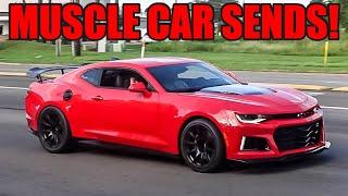 INSANE MUSCLE CAR BUILDS Show Off and SEND IT Leaving Cars and Coffee!