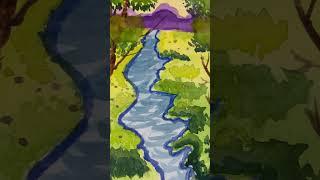 Nature water color drawing#shortvideo #shorts #shortfeed #NatureArt#NaturalBeauty#NaturePerspective