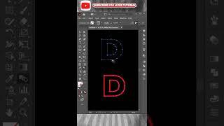 How to Create a Letter D Flip Text Effect in Illustrator   #illustrator#shorts#graphicdesign