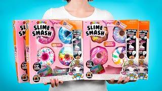 Öffnen, dekorieren und zermatschen - die GROßE Serie Smash Poopsie Slime Donuts! 