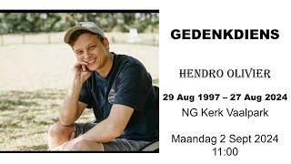 Gedenkdiens: Hendro Olivier