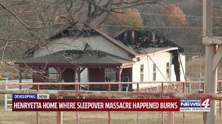 Henryetta home where sleepover massacre happened burns