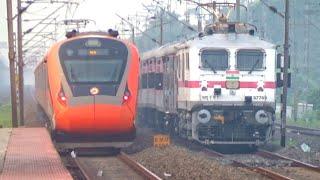  Fastest 130 KMPH Super Fast Train Speed scare careless people | Dangerous Night Trains Speed