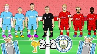 2-2Liverpool vs Man City! The Cartoon (Salah Wonder Goal Foden De Bruyne Mane Goals Highlights)