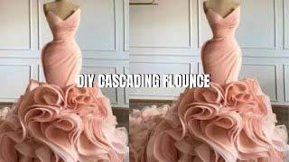 EASY CASCADING FLOUNCE FOR A DRESS CUTTING AND SEWING