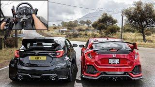 Toyota GR Yaris & Honda Civic Type R CONVOY | Forza Horizon 5 | Steering Wheel Gameplay